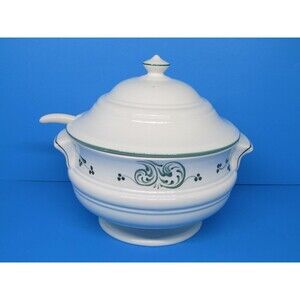 Loucarte Portugal 8.5" W X 9" T Covered Soup Tureen Serving Bowl With Ladle